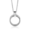 New Zinzi zilveren ketting 45cm met ronde hanger 22mm ZIC2266