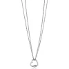 Clearance Zinzi zilveren ketting 45cm met een luxe hart van 14mm bezet met witte zirconia's, trendy aan de ketting verbonden 40-45cm ZIC2507