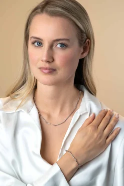 Best Zinzi zilveren ketting 41-45cm met lange glimmende staafjes 21mm ZIC2539