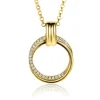 Best Zinzi zilveren ketting 45cm in 14K geelverguld met ronde hanger 22mm ZIC2266Y