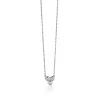 Hot Zinzi zilveren ketting 45cm met hanger rond wit ZIC1442