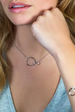 Sale Zinzi zilveren ketting hart rond wit 45cm ZIC1483