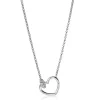 Clearance Zinzi zilveren ketting hartje bol wit 45cm ZIC1755