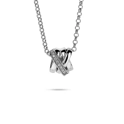 Clearance Zinzi zilveren ketting kruislings wit 42cm ZIC1791S