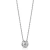 Discount Zinzi zilveren ketting met hanger rond wit 40-45cm ZIC1775
