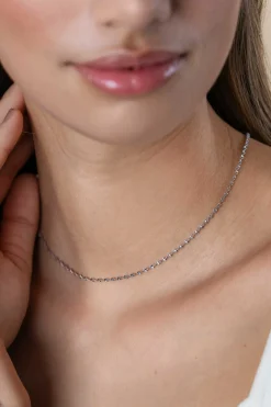 New Zinzi zilveren ketting met glinsterende gedraaide schakels 1,9mm breed 43-45cm ZIC2585