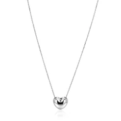 Online Zinzi zilveren ketting met luxe groot hart (15mm) 40-45 cm ZIC2672