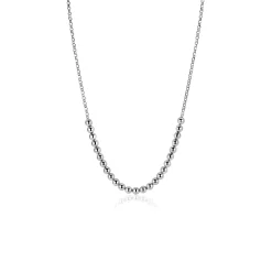 Sale Zinzi zilveren ketting met bolletjes schakels in het midden 4mm breed 42-45cm ZIC2659