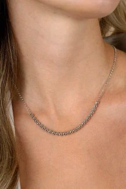 Sale Zinzi zilveren ketting met bolletjes schakels in het midden 4mm breed 42-45cm ZIC2659