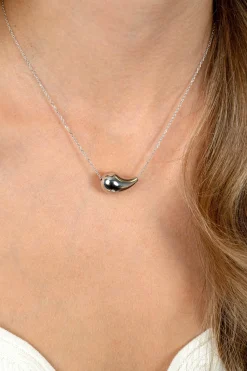Sale Zinzi zilveren ketting met horizontale druppelvormige hanger 40-45 cm ZIC2589