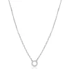 New Zinzi zilveren ketting met open rondje (7,5mm) bezet met witte zirconia's 40-45cm ZIC2550