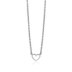 Online Zinzi zilveren ketting open hartje 40-43cm ZIC1420
