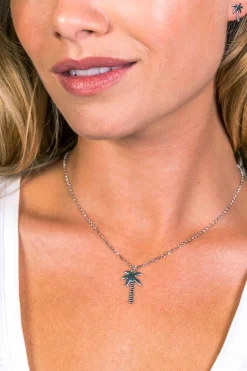 Discount Zinzi zilveren ketting palmboom 42-45cm ZIC1700