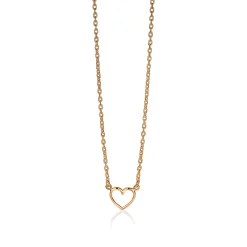 Hot Zinzi zilveren ketting rosé verguld open hartje 40-43cm ZIC1420R