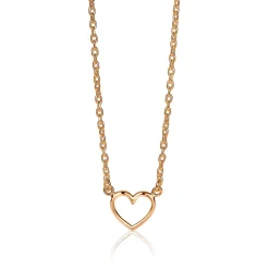 Hot Zinzi zilveren ketting rosé verguld open hartje 40-43cm ZIC1420R