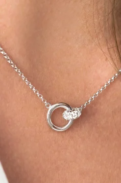 Discount Zinzi zilveren ketting rond wit 45cm ZIC1830