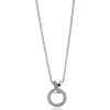 Online Zinzi zilveren ketting rond kruislings wit 45cm ZIC1816