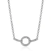 Best Zinzi zilveren ketting strak rond design wit 42-45cm ZIC1063