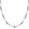 Sale Zinzi zilveren koffieboon schakel ketting 45cm, gecombineerd met lange ovale schakels 7mm breed ZIC2484