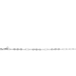 Discount Zinzi zilveren koffieboon schakelarmband van 4,5mm breed, gecombineerd met lange ovale schakels 19,5cm ZIA2467