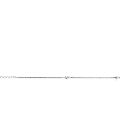 Zinzi zilveren koord armband bezet met een ronde witte zirconia 17-20cm ZIA2461