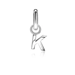 Outlet Zinzi zilveren letter oorbedel K per stuk geprijsd ZICH2144K. (zonder oorringen).