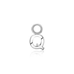 Discount Zinzi zilveren letter oorbedel Q per stuk geprijsd ZICH2144Q. (zonder oorringen).