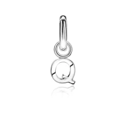 Discount Zinzi zilveren letter oorbedel Q per stuk geprijsd ZICH2144Q. (zonder oorringen).