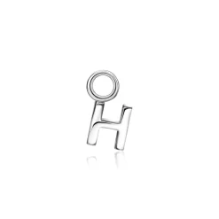 Best Zinzi zilveren letter oorbedel H per stuk geprijsd ZICH2144H. (zonder oorringen).