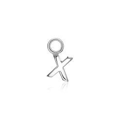 Outlet Zinzi zilveren letter oorbedel X per stuk geprijsd ZICH2144X. (zonder oorringen).