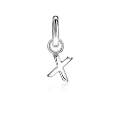 Outlet Zinzi zilveren letter oorbedel X per stuk geprijsd ZICH2144X. (zonder oorringen).