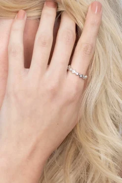 Best Zinzi zilveren luxe aanschuifring rond vierkant wit ZIR2055