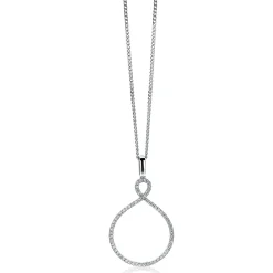 Outlet Zinzi zilveren luxe hanger infinity wit ZIH1893 (zonder collier)