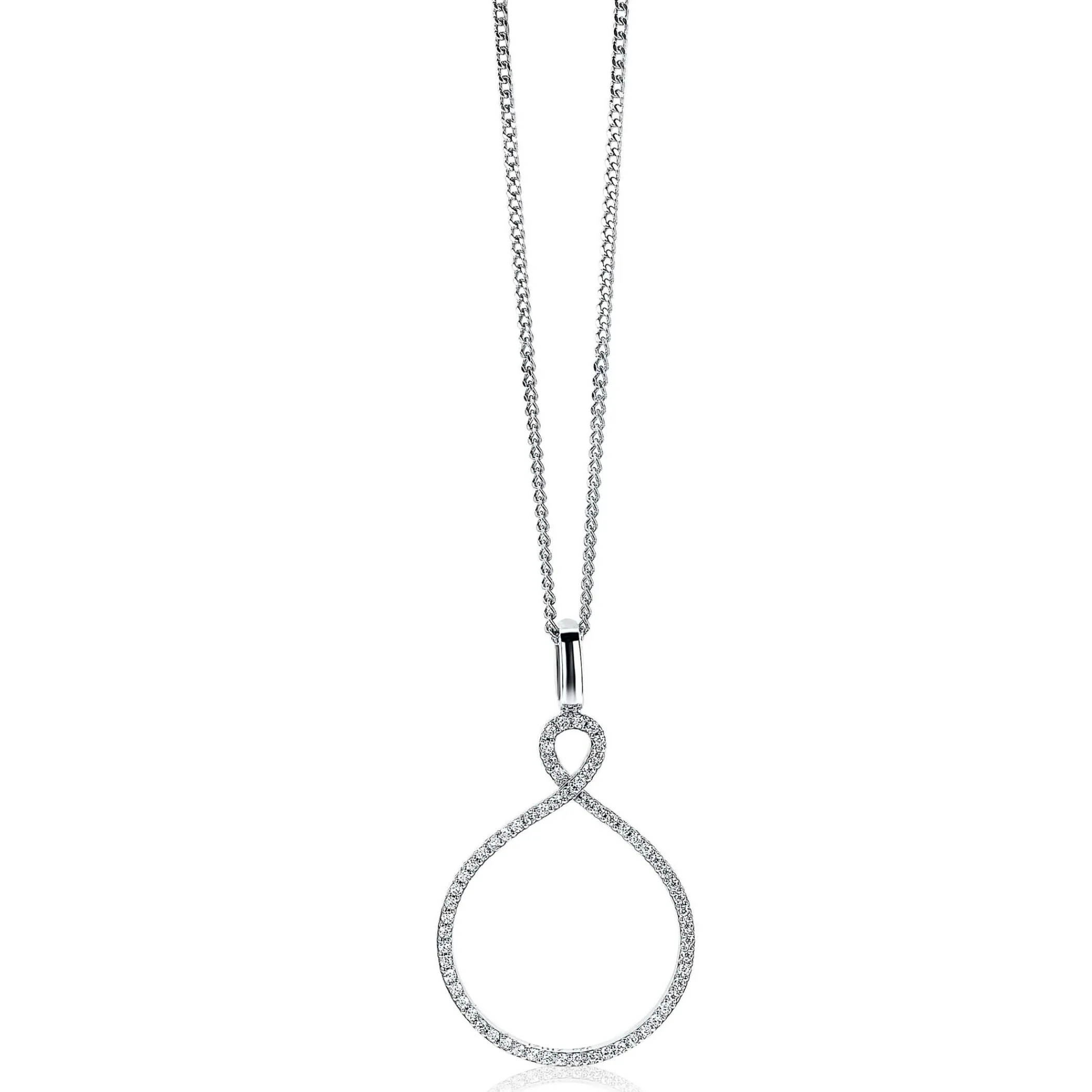 Outlet Zinzi zilveren luxe hanger infinity wit ZIH1893 (zonder collier)