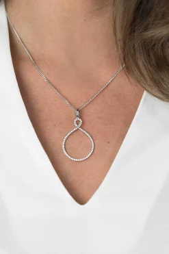 Outlet Zinzi zilveren luxe hanger infinity wit ZIH1893 (zonder collier)