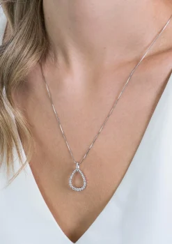 Discount Zinzi zilveren luxe hanger 23 mm open druppelvorm witte zirconia's ZIH2123 (zonder collier)