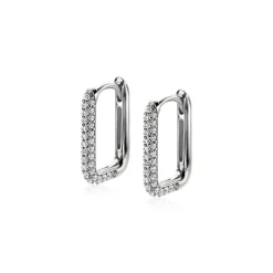 Sale Zinzi zilveren luxe oorringen 15x2mm rechthoekig met witte zirconia's ZIO2221Z