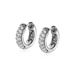 New Zinzi zilveren luxe oorringen 14 x 4mm witte zirconia's ZIO2317