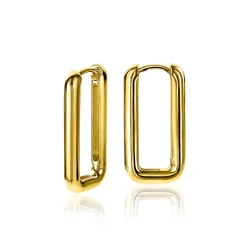 Best Zinzi zilveren luxe oorringen 14K geel verguld 24x3mm ovale vorm ZIO2223G