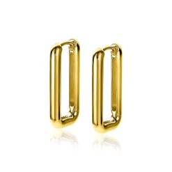 Best Zinzi zilveren luxe oorringen 14K geel verguld 24x3mm ovale vorm ZIO2223G