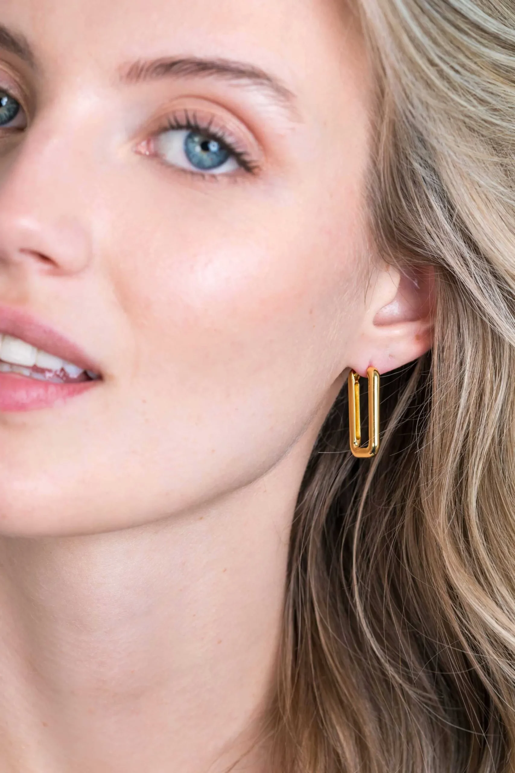 Best Zinzi zilveren luxe oorringen 14K geel verguld 24x3mm ovale vorm ZIO2223G