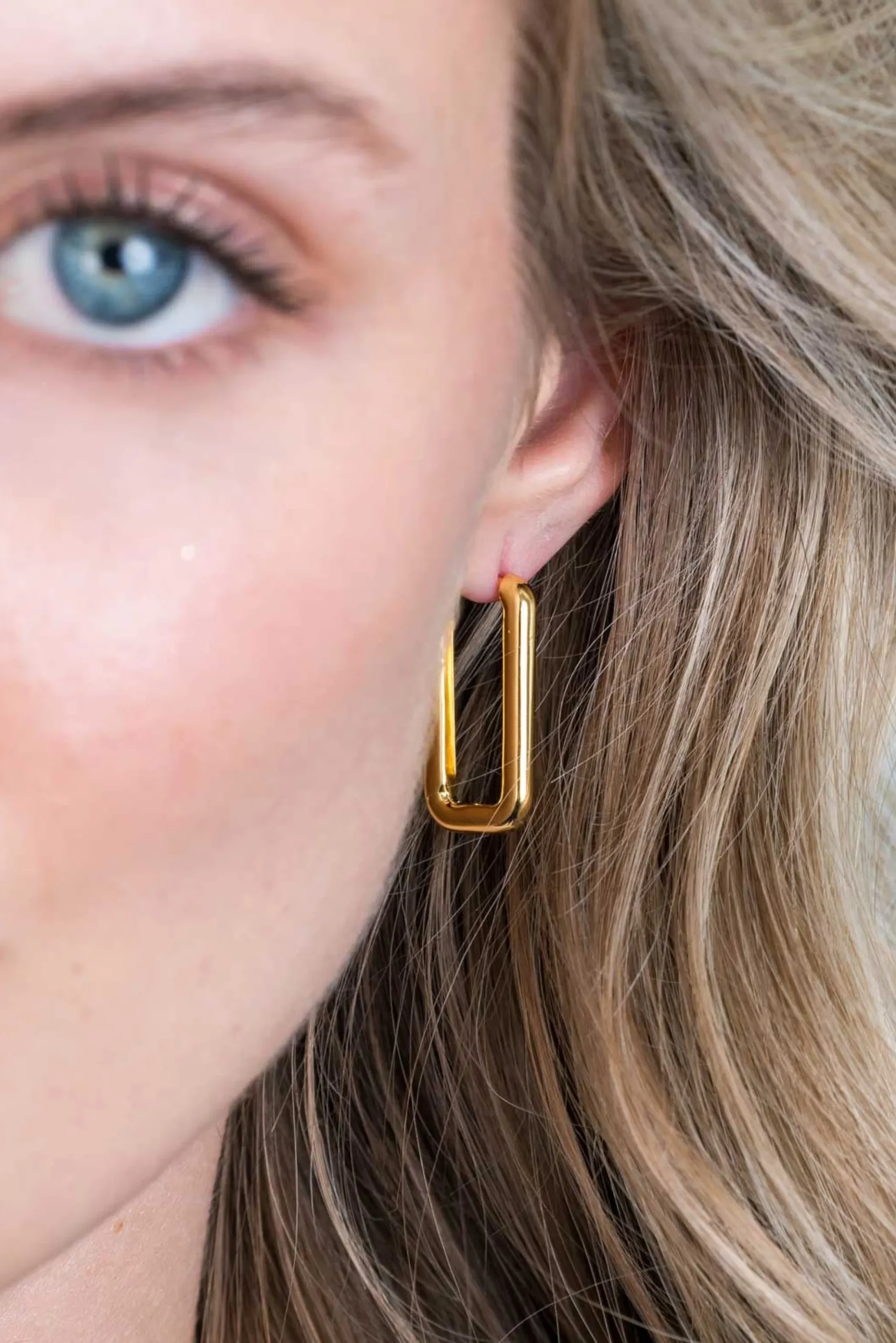 Best Zinzi zilveren luxe oorringen 14K geel verguld 24x3mm ovale vorm ZIO2223G