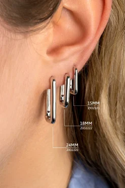 Hot Zinzi zilveren luxe oorringen 24x3mm ovale vorm ZIO2223