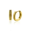 Online Zinzi zilveren luxe oorringen extra 14K geel verguld geribbeld 16mm ZIO2245
