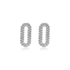 Discount Zinzi zilveren luxe oorsieraden ovaal wit ZIO1894