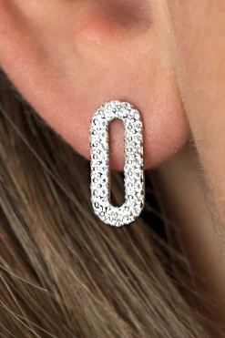Discount Zinzi zilveren luxe oorsieraden ovaal wit ZIO1894