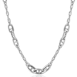Online Zinzi zilveren marine schakel ketting, gecombineerd met trendy grotere marine schakels 7mm breed 43-48cm ZIC2407