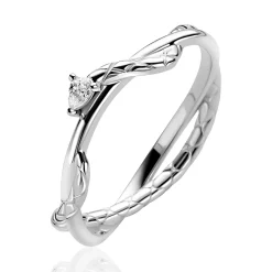 Hot Zinzi zilveren multi-look ring (5mm breed) met slang rondom met witte zirkonia ZIR2722