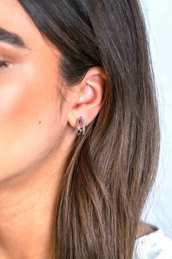 Outlet Zinzi zilveren multi-look oorstekers twee banen met witte zirconia's 15mm ZIO2254Z
