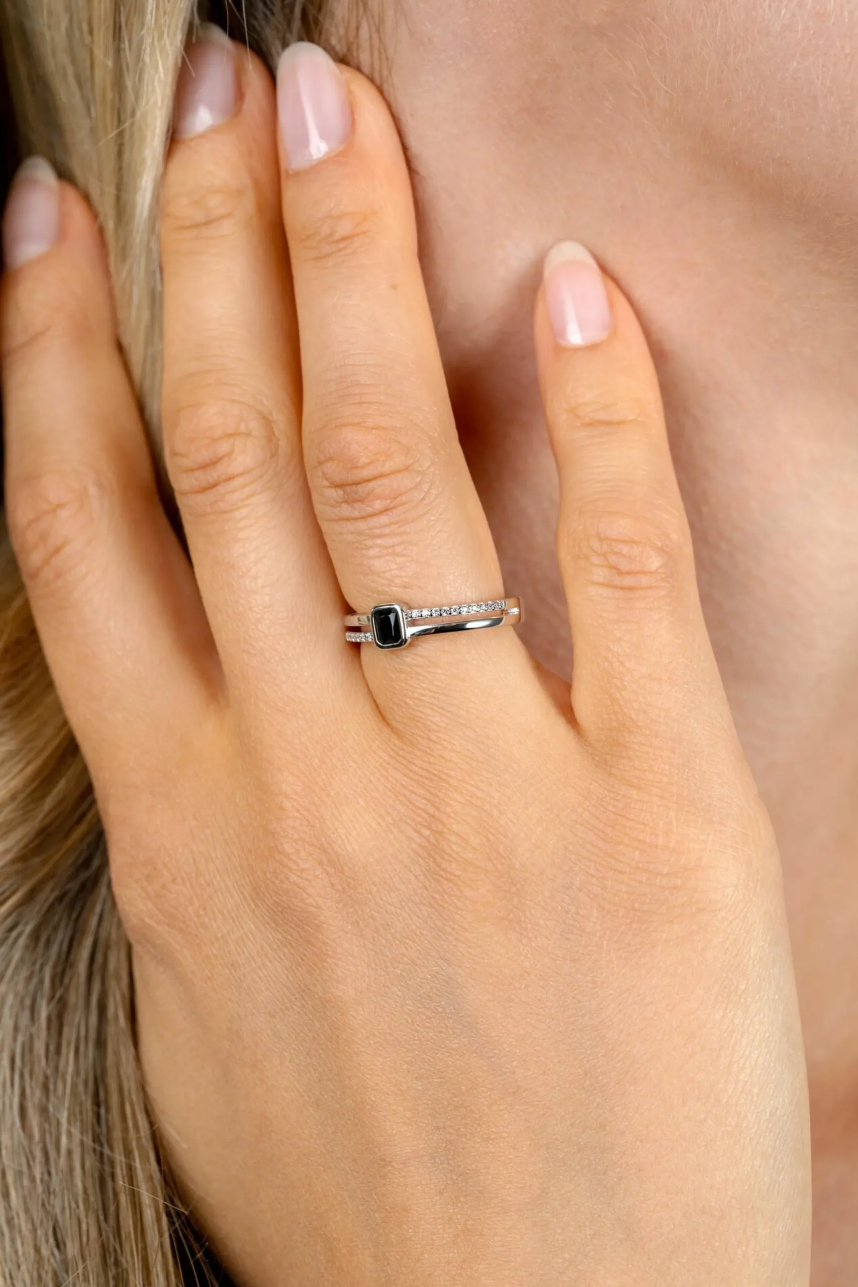 Clearance Zinzi zilveren multi-look ring met rechthoekige zwarte zirkonia en witte zirkonia's ZIR2626Z